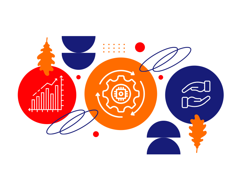 grafika przedstawiające symbolicznie zalety AtomStire