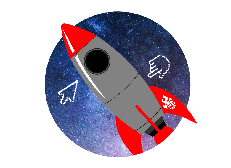 grafika z rakietą