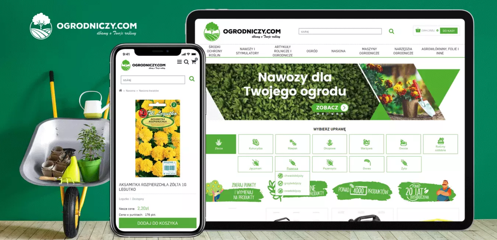 Ogrodniczy.com to funkcjonalny e-sklep, który docenia wartość indywidualnych ustawień na platformie SaaS AtomStore