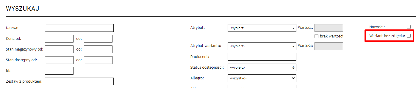 Panel sklepu: wyszukiwarka w module Produkty