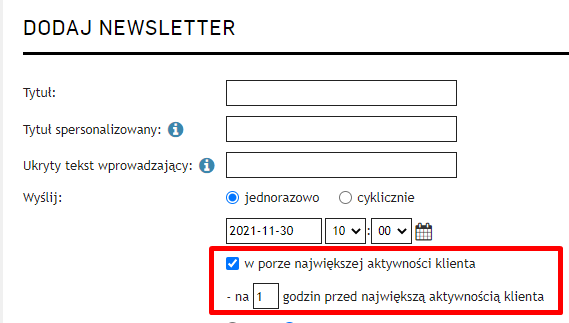 Panel sklepu: moduł Newsletter