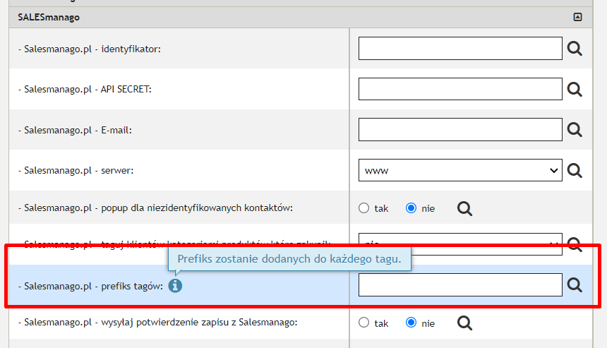 Panel sklepu: integracja z SALESmanago